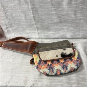 Sixtease Fanny waist bag leather canvas western style up-cycled
